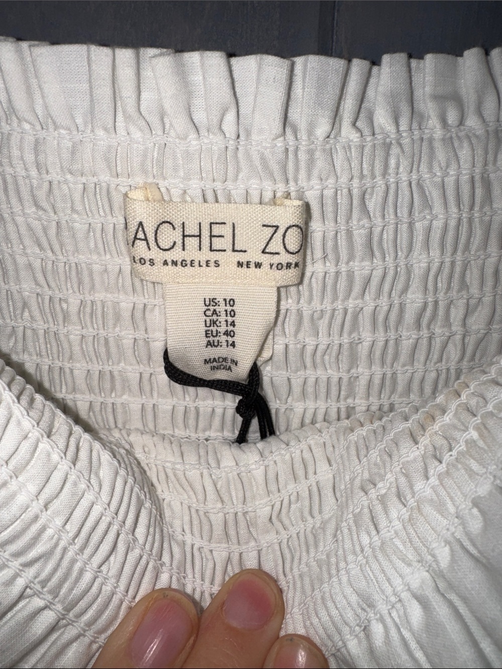 NEW Rachel Zoe White Tiered Puff Sleeve Dress with Floral Trim - Picture 2 of 7